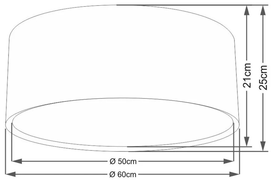Plafon Duplo Cilíndrico Md-3037 Cúpula em Tecido 60x25cm Branco - Bivolt