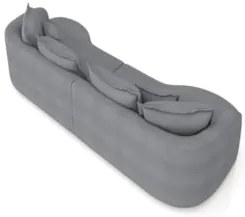 Sofá 3 Lugares 230cm Orgânico Quito Z08 Boucle Grafite - Mpozenato