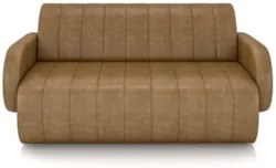 Sofá 2 Lugares 188cm Sala de Estar Munik Veludo Bege/Camel Z08 - Mpoze