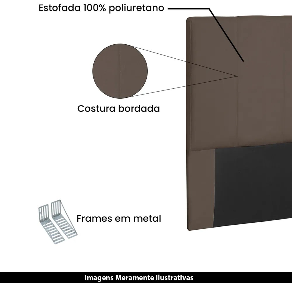 Cabeceira Decorativa Casal 1,40M Erza Suede Caramelo G63 - Gran Belo