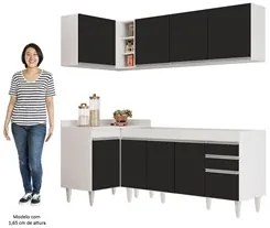 Armário de Cozinha Modulado de Canto Direito 4 Peças CP40 Balcão sem T