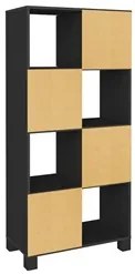 Estante Home Office 4 Portas 4 Nichos Mobile Wally Preto - Artany