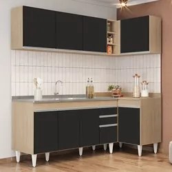 Armário de Cozinha Modulado de Canto Esquerdo 4 Peças CP51 com Pia Ino