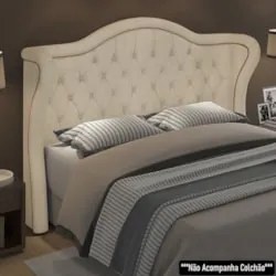 Cabeceira Cama Box Casal Queen 160cm Antibes Z37 Boucle Bege - Mpozena
