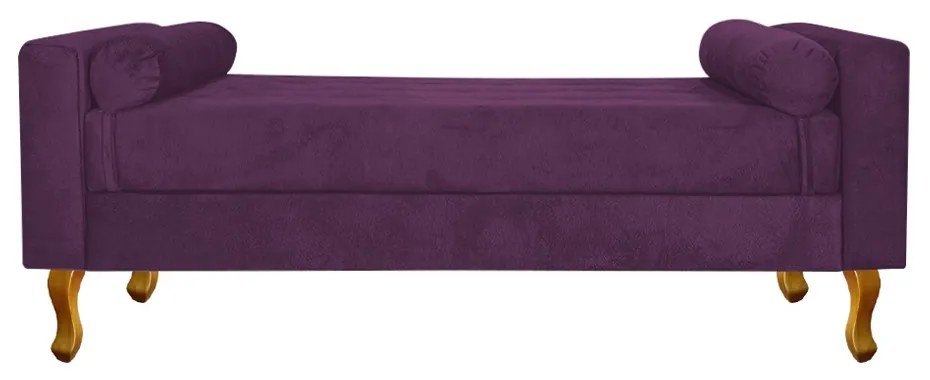 Recamier Baú Félix Solteiro 120cm Suede Roxo - ADJ Decor