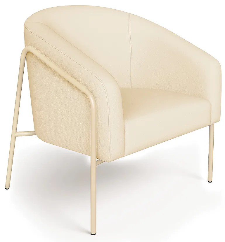 Poltrona Sala Industrial Alta Champanhe Stella Linho D03 - D'Rossi - Bege