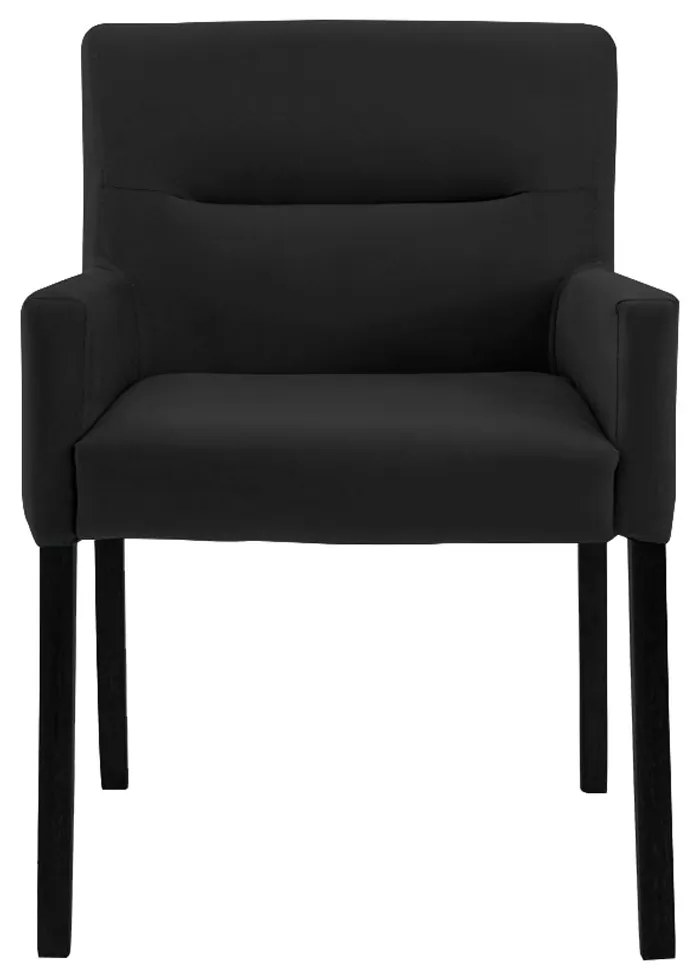Poltrona Decorativa Sala de Estar Pés Preto Vicenza Veludo Preto G15 - Gran Belo