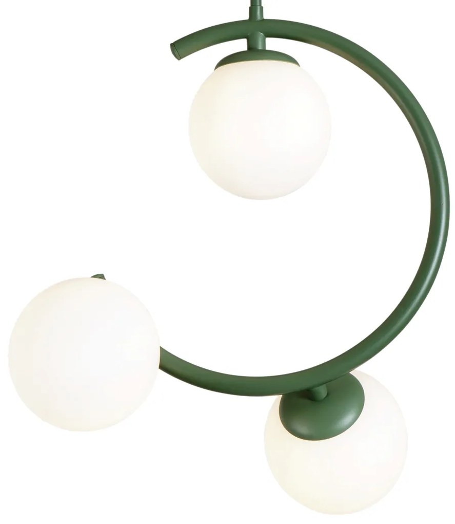 Pendente Astral 42,5X30X23Cm 3Xg9 Globo Ø12Cm - Usina 16941/3 (BT - Branco Texturizado, FOSCO)