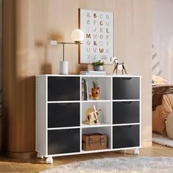 Nicho Organizador com Rodízios Toys 6 Gavetas Q01 Branco/Preto - Mpoze