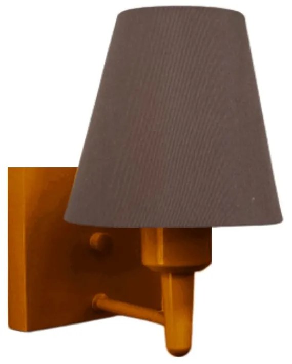 Arandela Quadrada Md-2034 Cobre Cúpula em Tecido Cone Café - Bivolt