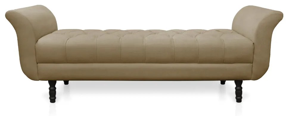 Recamier Olinda Suede 160 cm Pés Torneados Tabaco - D'Rossi - Marrom Rato
