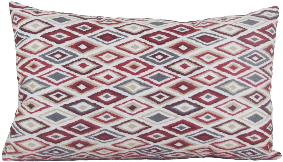 Capa almofada LYON Veludo estampado Losangos Vermelho 30x50cm