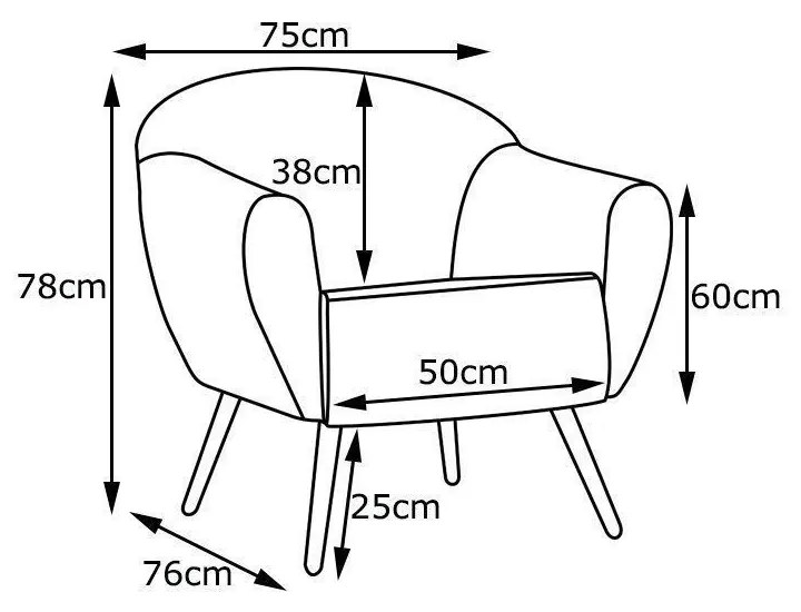 Poltrona Decorativa Sacha PU Sintético Bege G15 - Gran Belo