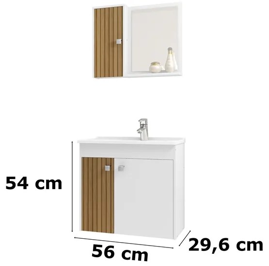 Conjunto Para Banheiro Munique Branco Ripado – Bechara Móveis