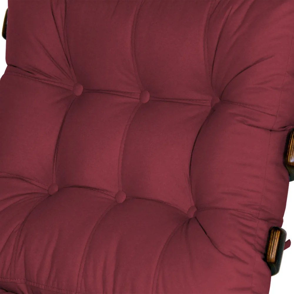 Kit 2 Poltronas Decorativa Costela Com Puff Costela Suede  Bordô