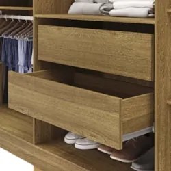 Guarda Roupa Casal 218cm Com Espelho Bolty Nature/Alasca V02 - Mpozena