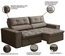 Sofá Retrátil Reclinável 3 Lugares 200cm Blanches F05 Veludo Castor -