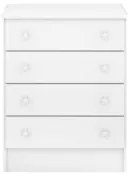 Berço Simples 130x60 e Cômoda 4 Gavetas Doce Sonho Branco - Qmovi