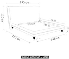 Cama Casal 140cm Com Cabeceira Many Z37 Bouclê Off/Caramelo - Mpozenat