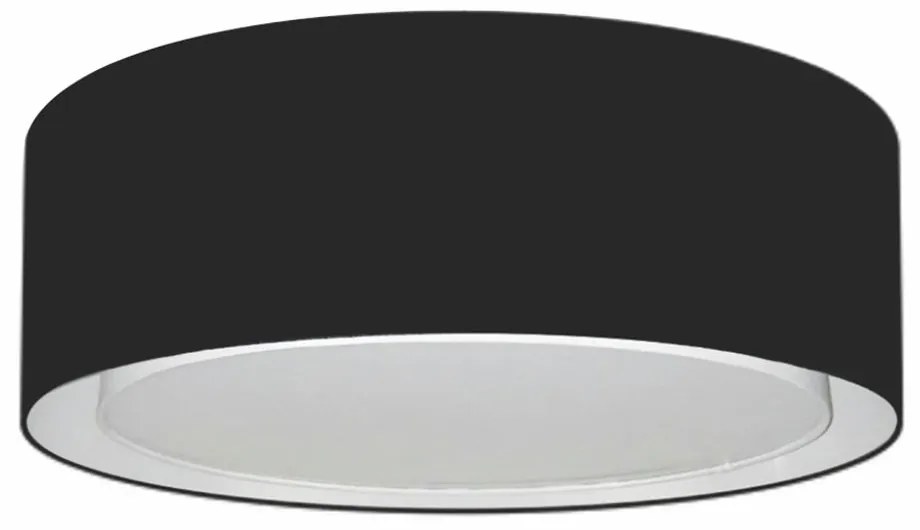 Plafon Duplo Cilíndrico Md-3037 Cúpula em Tecido 60x25cm Preto - Bivolt