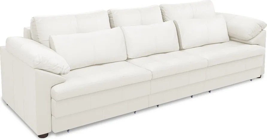 Sofá Retrátil Elétrico Sala de Estar Nolan Bipartido 257cm Conforto Premium em Couro Branco G58 - Gran Belo