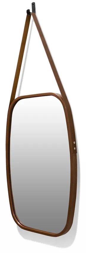 Espelho Decorativo Retangular Com Moldura de Plastíco Caramelo Alça Caramelo 65x43,5 Cm  Indo Decor - D'Rossi