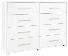 Cômoda Para Quarto 8 Gavetas Lis F08 Branco - Mpozenato