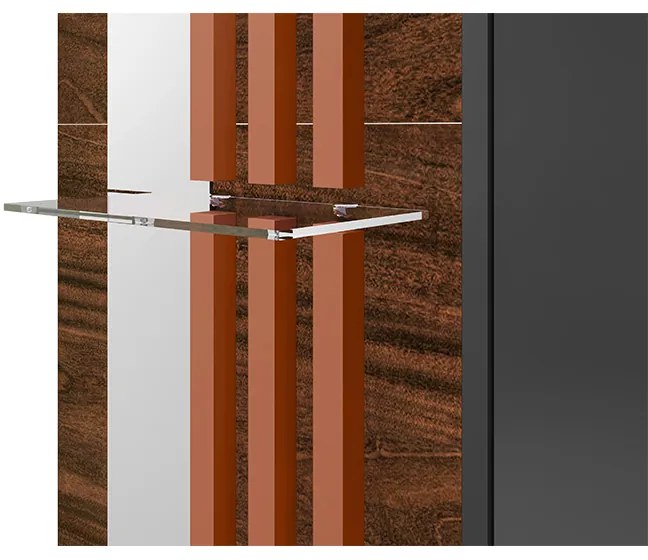 Painel de TV Home Suspenso Pérola 180cm Imbuia/Beige - Vizzato - Bege