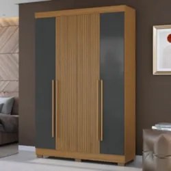 Guarda Roupa Solteiro 154cm 4 Portas Raiz Atacama/Grafite A15 - Mpozen