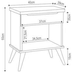 Mesa de Cabeceira Infantil 1 Gaveta Mel Z39 Cinza - Mpozenato