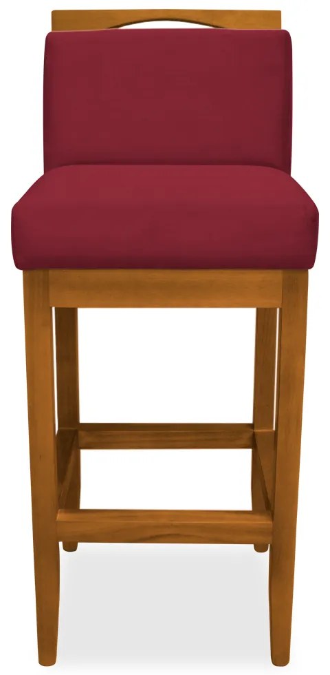 Kit 4 Banquetas Decorativa Elis Veludo Vermelho