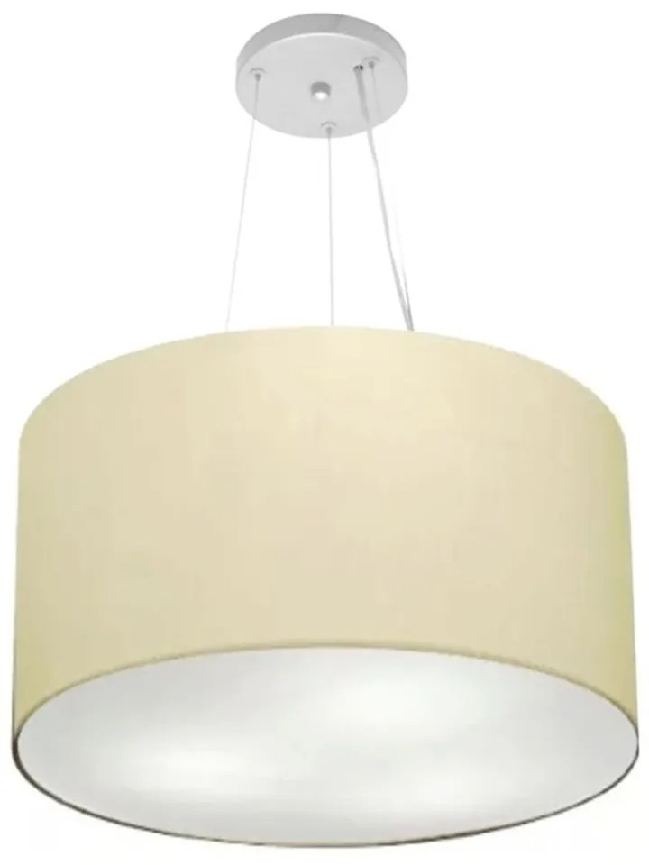 Lustre Pendente Cilíndrico Md-4187 Cúpula em Tecido 45x30cm Algodão Crú - Bivolt