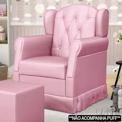 Poltrona de Amamentação Balanço Lucy Z39 Sintético Rosa - Mpozenato