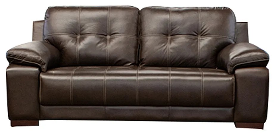 Conjunto Sofá de Couro 2 e 3 lugares Enrico M06 Cor Marrom 492 - ADJ DECOR