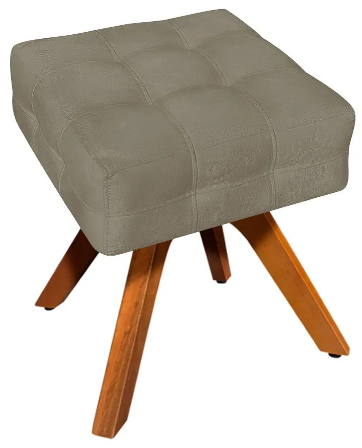 Puff Banqueta Decorativo Giratório MM30 Elisa Suede D03 - D'Rossi - Marrom Rato