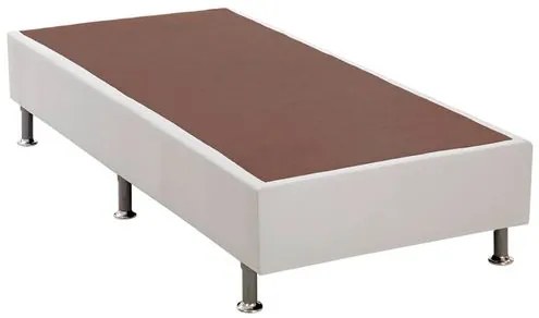 Base de Cama Box Courino Branco Solteiro 88 cm (LARG) Baixa - 42754 Sun House