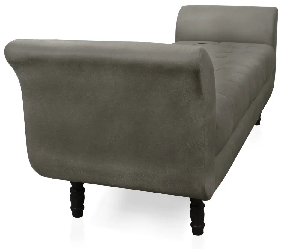 Recamier Olinda Suede 160 cm Pés Torneados Tabaco - D'Rossi - Grafite