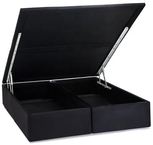 Base de Cama Box Bau Light Courino Preto Super King 193 cm (LARG) - 52700 Sun House