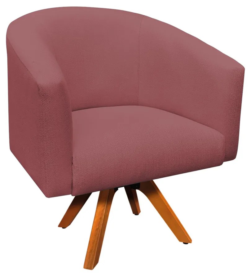 Poltrona Decorativa Giratória MM30 Kit 2 Stella Linho Whisky Rosê D03 - D'Rossi