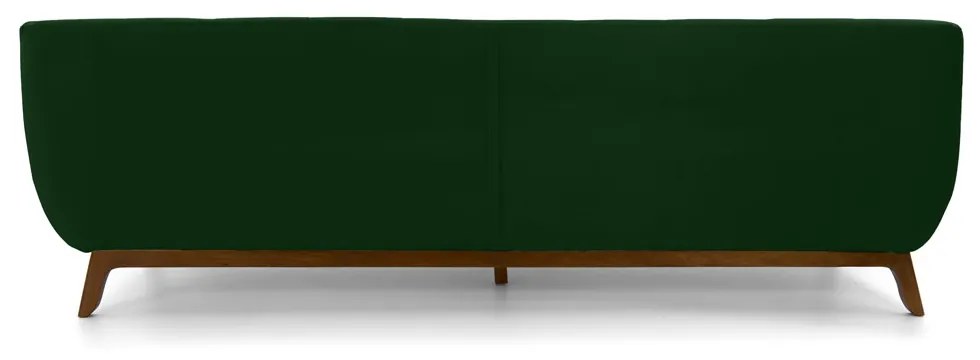 Sofá 3 Lugares Odeon D07 230cm Base Madeira Veludo Esmeralda - D'Rossi
