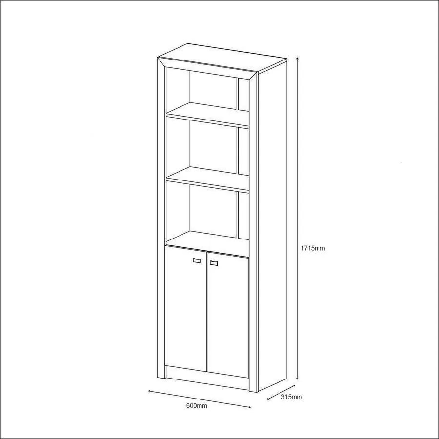 Armário Estante Livreiro 2 Portas 2 Prateleiras Branco