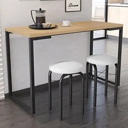 Conjunto Mesa de Cozinha Prattica Industrial 120cm com 2 Banquetas F02