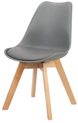 Cadeira Leda Eames PP Base Madeira Cor Cinza - 26357 Sun House