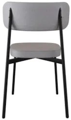 Cadeira de Jantar Estofada Kit 4 Ella M25 Linho Cinza CL/Preto - Mpoze