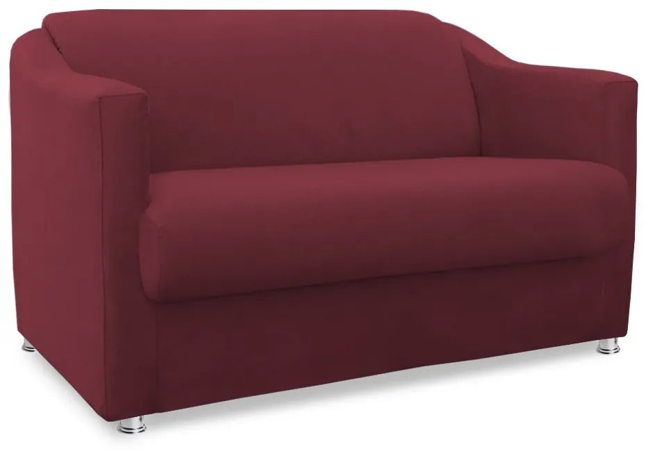 Namoradeira Cecilia 2 Lugares Suede Bordô 1,20 m Decorativa Sala Recepção
