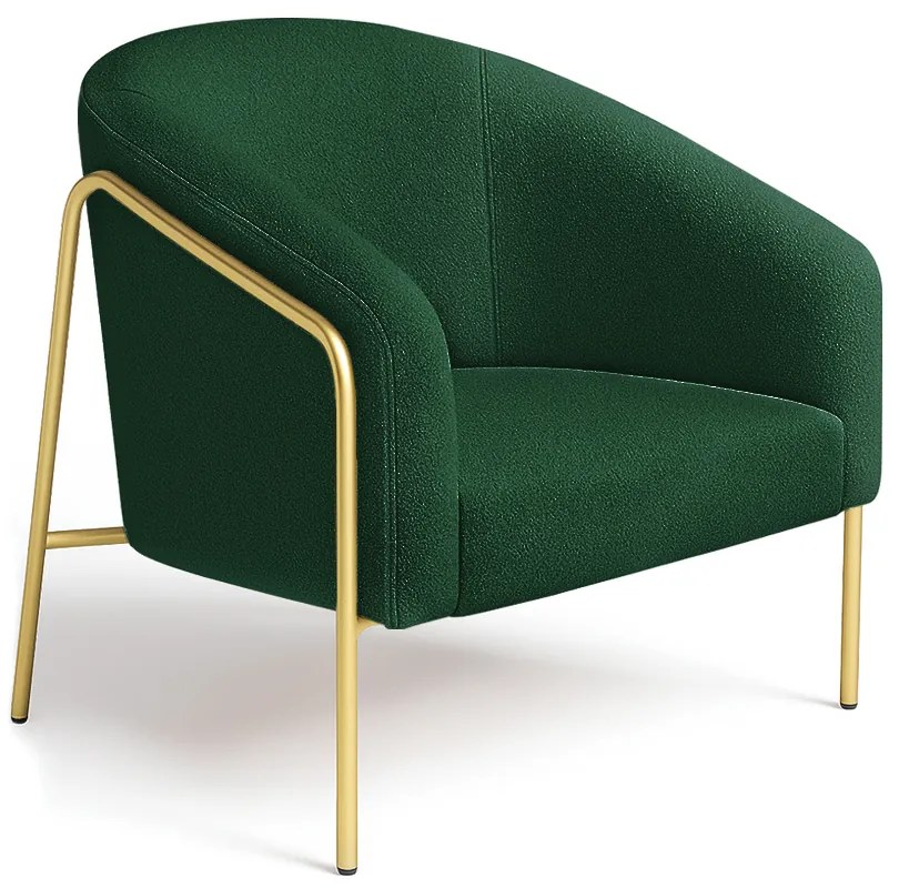 Poltrona Sala Industrial Alta Dourado Stella Bouclê D03 - D'Rossi - Verde
