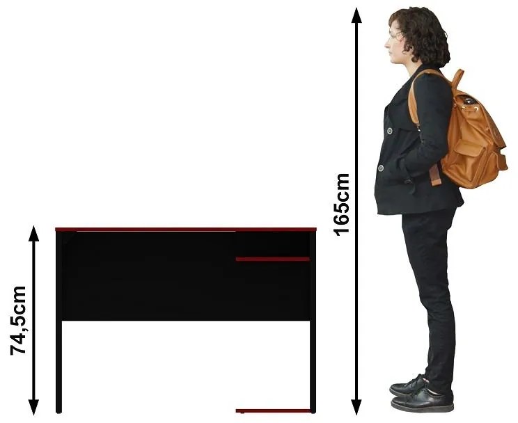 Mesa Gamer Escrivaninha Home Office Nicho Preto Vermelho