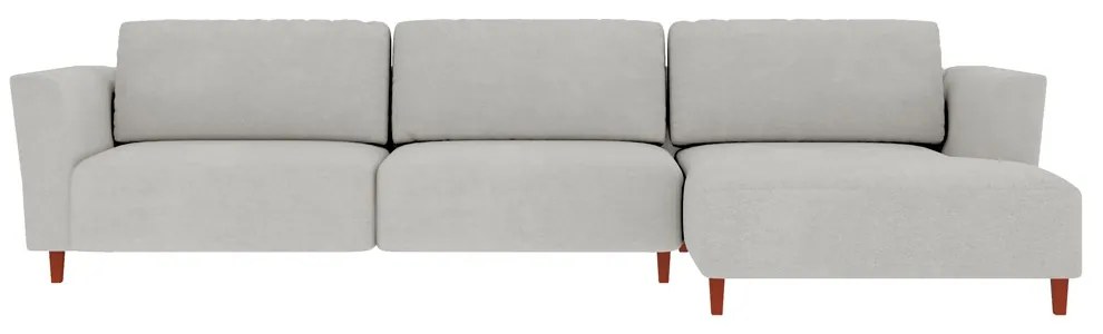 Sofá 310cm com Chaise Direita Franz Suede Cinza - Gran Belo