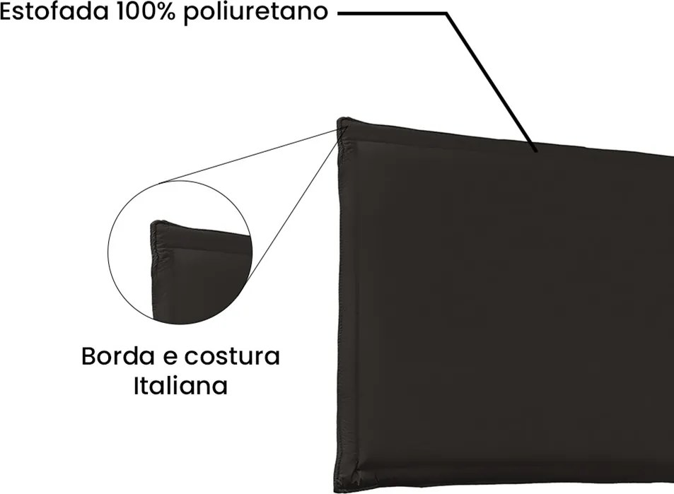 Painel Garden Para Cama Box King 195 cm Corino S04 - D'Rossi - Marrom