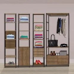 Quarto Modulado Completo 4 Módulos Estilo Industrial Steel Quadra Verm